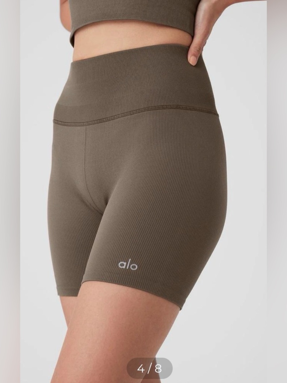 ALO Yoga 5" Seamless Ribbed Favorite Short, XS NWOT - Picture 4 of 7